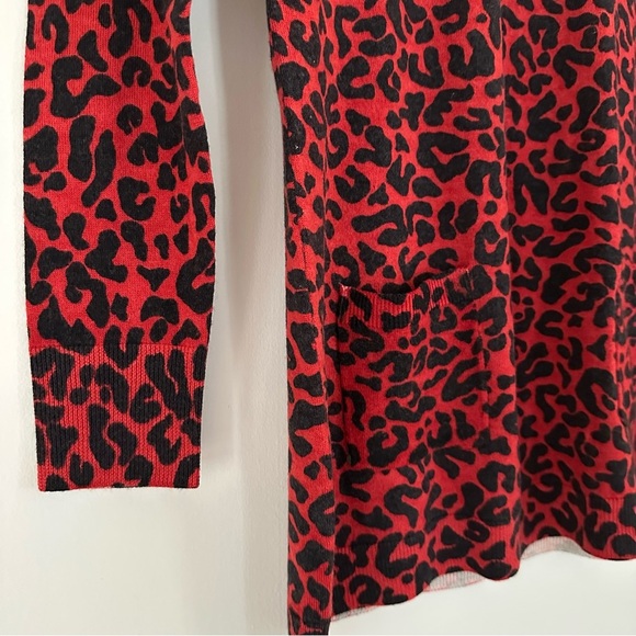 Gerard Darel Red Leopard Print Wool Sweater - Picture 6 of 12